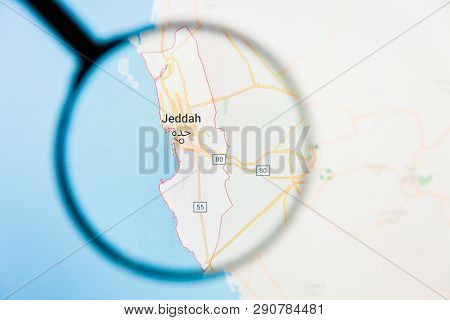 Los Angeles, California, Usa - 15 March 2019: Jiddah, Saudi Arabia City Visualization Illustrative C