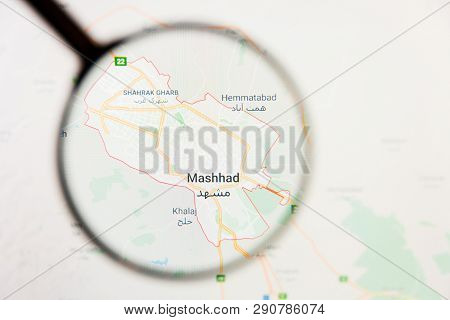 Los Angeles, California, Usa - 15 March 2019: Mashhad, Iran City Visualization Illustrative Concept 
