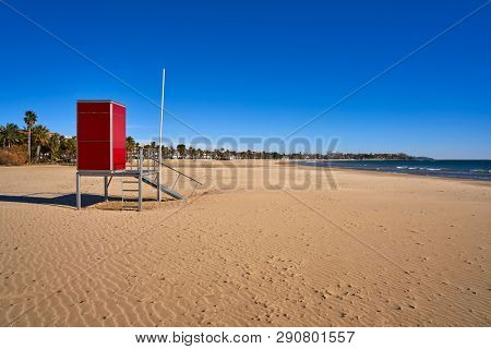 Platja Prat d'En Fores beach in Cambrils Tarragona at Costa Dorada of Catalonia