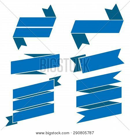 Set Blue Ribbon Vector Photo Free Trial Bigstock