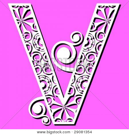 openwork อักษร ตัวอักษร V