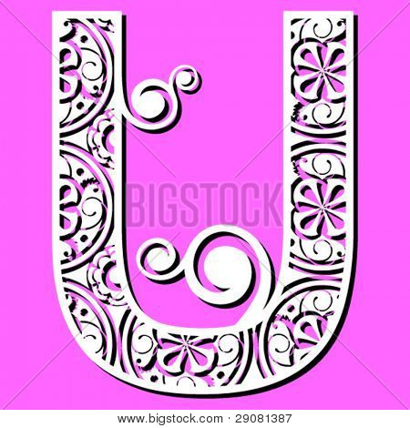 openwork อักษร ตัวอักษร U