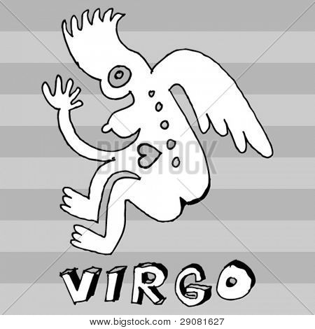 archaistic horoskop, hand dras stjärntecken Jungfrun