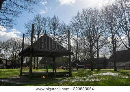 Orvelte, The Netherlands. May 17, 2019. An Old Hay Stack In The Town Center Of The Historic Village 