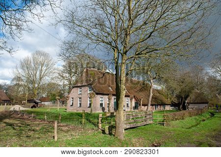 Orvelte, The Netherlands. May 17, 2019. A History Farmhouse The Village Of Orvelte On A Late Winter 