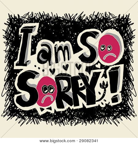«Я очень жаль» doodle надписи