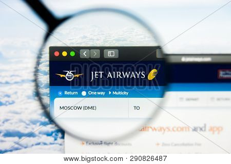Los Angeles, California, Usa - 21 March 2019: Illustrative Editorial Of Jet Airways Website Homepage