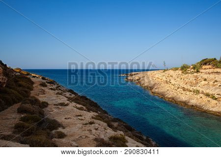 View Of Cala Greca In The Summer Season, Sicily