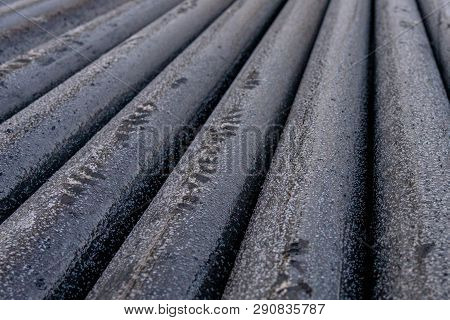 Offshore Industry Oil And Gas Production Petroleum Pipeline. Downhole Drilling Rig. Laying The Pipe 