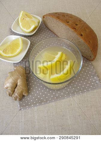 Kvass, Homemade Bread Beer With Ginger And Lemon