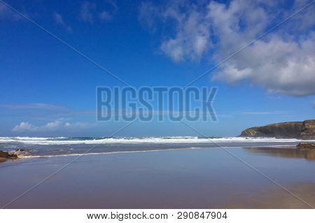 Beautiful Cloud Over The Ocean, Seascape, Beautiful Beach, Pacifying Landscape