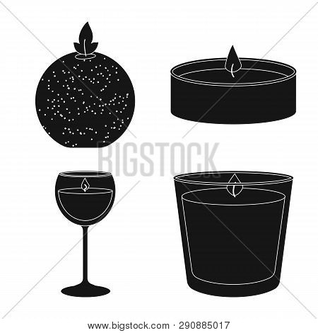 Isolated Object Of Candlelight And Decoration   Symbol. Set Of Candlelight And Wax Stock Vector Illu