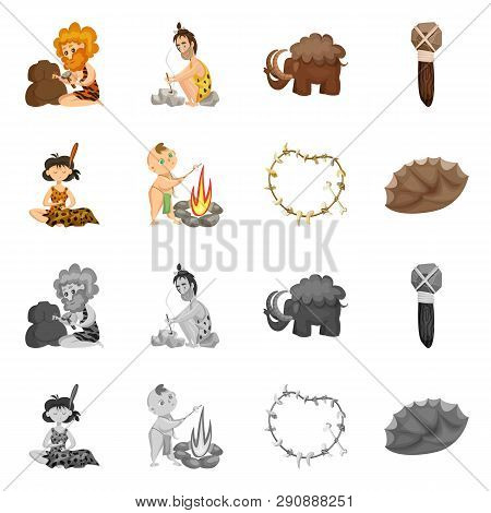 Vector Design Of Evolution  And Prehistory Sign. Collection Of Evolution  And Development  Stock Vec