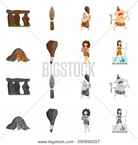 Vector Design Of Evolution  And Prehistory Symbol. Set Of Evolution  And Development  Vector Icon Fo