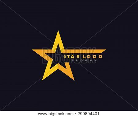 Gold Star Logo Illustration Design Template Icon
