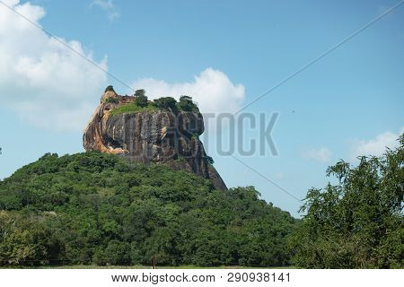 Sigiriya Lion Rock Sri Lanka Bottom View Close Up Sunny Day