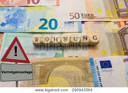 Sign Letters On Banknotes Investment Flat German 