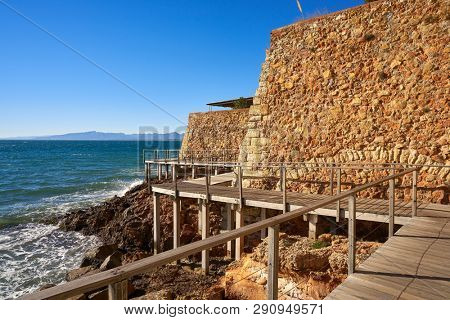 Salou Platja Capellans beach in Tarragona of Catalonia