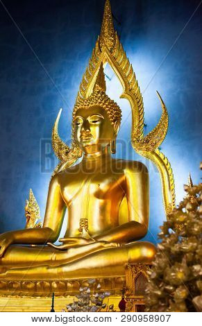 statue of Buddha in Wat Benchamabopit, Bangkok, Thailand