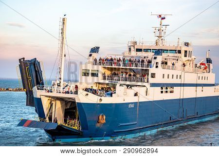 Kerch, Crimea - Oct. 2014: Port Krym. Kerchenskaya Ferry Crossing. Ferry 