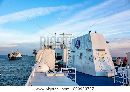 Kerch, Crimea - Oct. 2014: Port Krym. Kerchenskaya Ferry Crossing. Ferry 