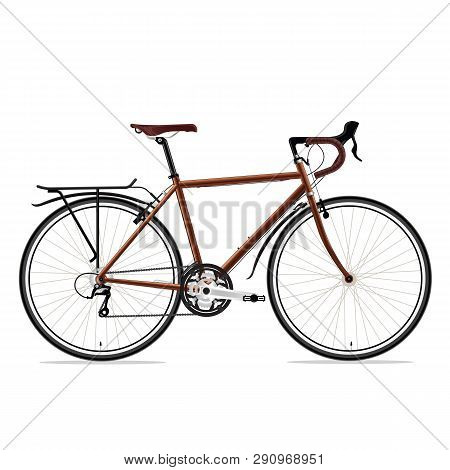 Race Road Bike Isolated Bicycle On Brown, Fixed Gear