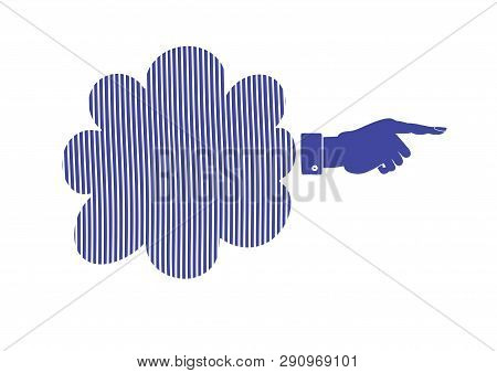 Hinger Of Fate. Silhouette Of Hand With Pointing Finger.