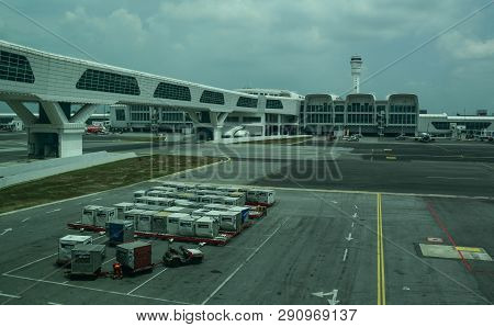 Kuala Lumpur, Malaysia - Apr 13, 2016. View Of Kuala Lumpur Airport (klia). In 2017, Klia Handled 58