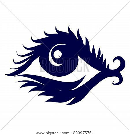 Illustration Of Abstract Eye Icon. Isolated On White Background. Sketch For Tattoo, Hipster T-shirt 