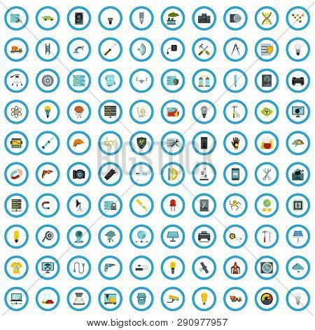 100 Manmade Icons Set In Flat Style For Any Design Vector Illustration
