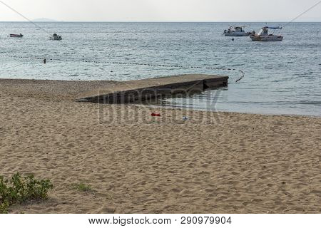 Seascape With Vatopedi Beach At Sithonia Peninsula, Chalkidiki, Central Macedonia, Greece