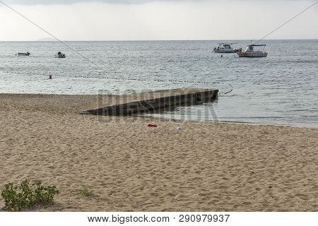 Seascape With Vatopedi Beach At Sithonia Peninsula, Chalkidiki, Central Macedonia, Greece