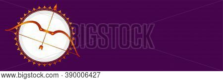 Happy Dussehra Traditional Indian Festival Banner With Text Space Vector