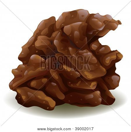 ภาพประกอบของช็อกโกแลตบนพื้นหลังสีขาว