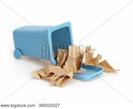 Separate Waste Bin Isolated On White Background