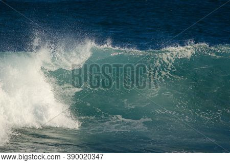 Wave Breaking In The Coast Of Arinaga.
