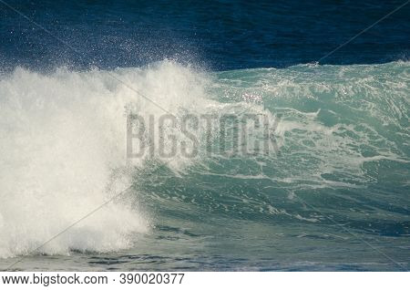 Wave Breaking In The Coast Of Arinaga.
