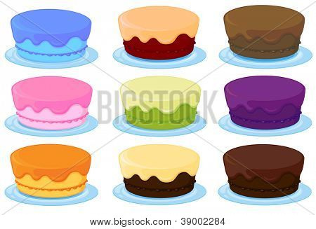 ilustracja Torty na białym tle