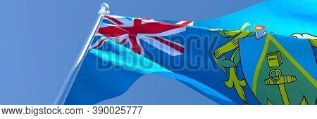 3d Rendering Of The National Flag Of Pitcairn Islands Waving In The Wind