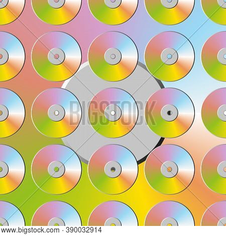 Creative Patterned Texture Of Discs On A Black Background. Eps Vector 10