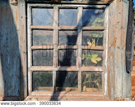 Background Of Old Aged Windiw Of Abandoned Bulding