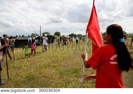 Guaratinga, Bahia / Brazil - February 25, 2008: Member Of The Landless Movement - Mst - Are Seen Dur