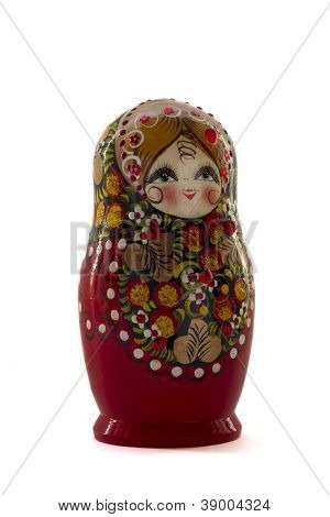 Matryoshka på en hvid baggrund