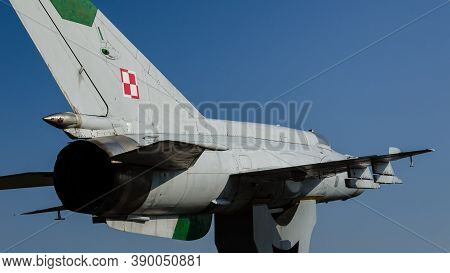 Rosnowo, West Pomeranian / Poland - 2020: The Mig 21 Fighter Plane In The Colors Of The Polish Air F