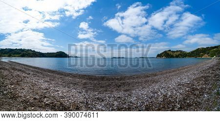 Scenic Wide Angle Man O War Bay On Waiheke Island New Zealand