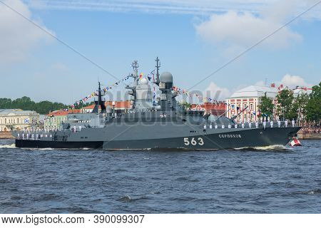 Saint Petersburg, Russia - July 30, 2017: Small Attack Missile Ship 