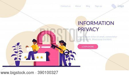 Infomation Pivacy. Cyber Or Web Security Specialist. Digital Data Protection And Safety. Modern Tech