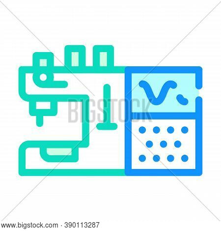 Sewing Machine With Programmable Embroidery Color Icon Vector Illustration