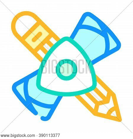 Chalk, Soap And Pencil For Drawing Color Icon Vector Illustration