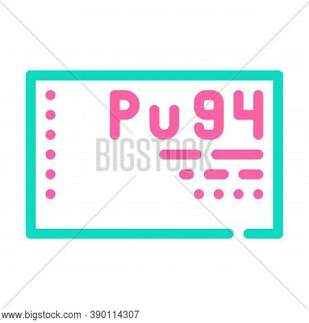 Plutonium Element Color Icon Vector Flat Illustration